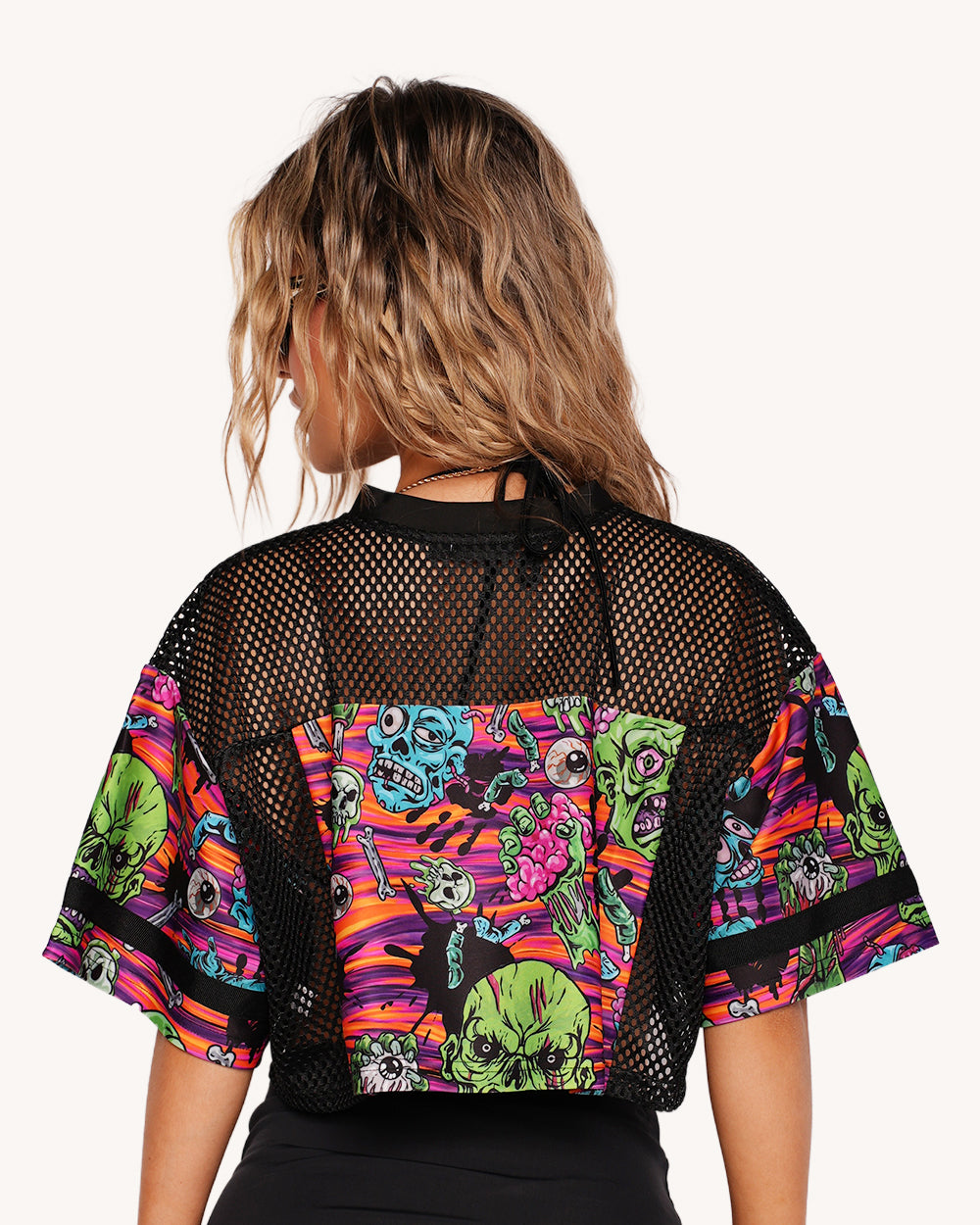 Rave With the Undead Cropped Football Jersey - Image 1