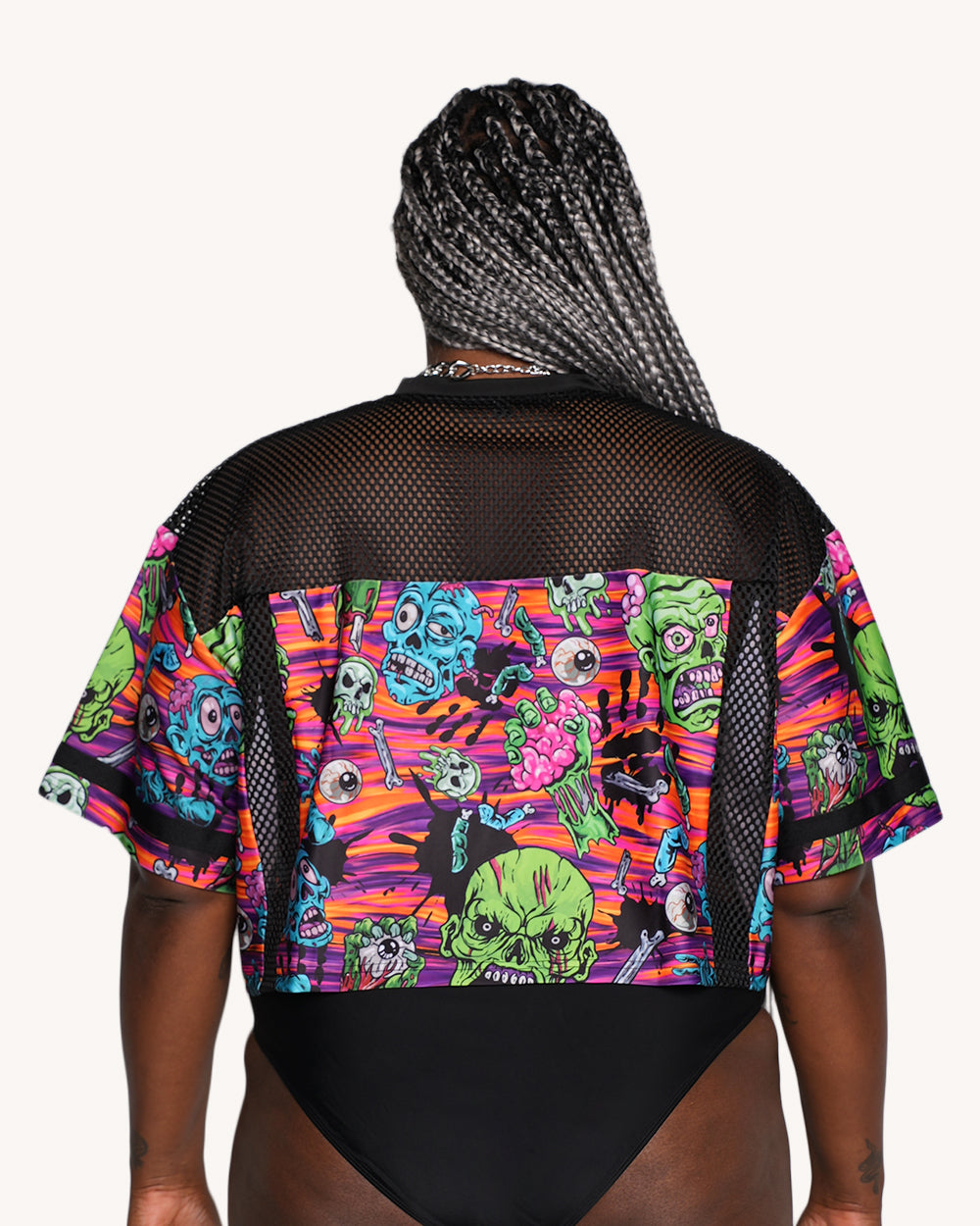 Rave With the Undead Cropped Football Jersey - Image 5