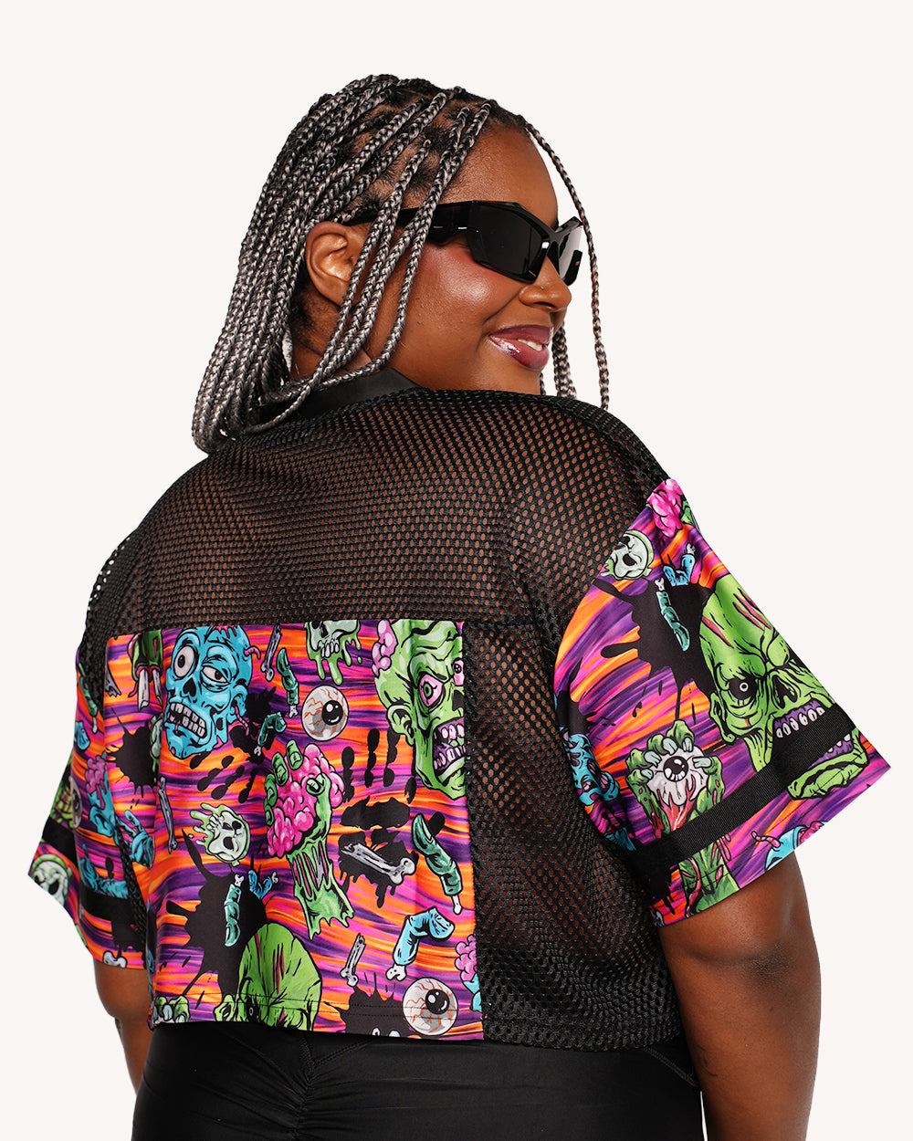 Rave With the Undead Cropped Football Jersey - Image 5