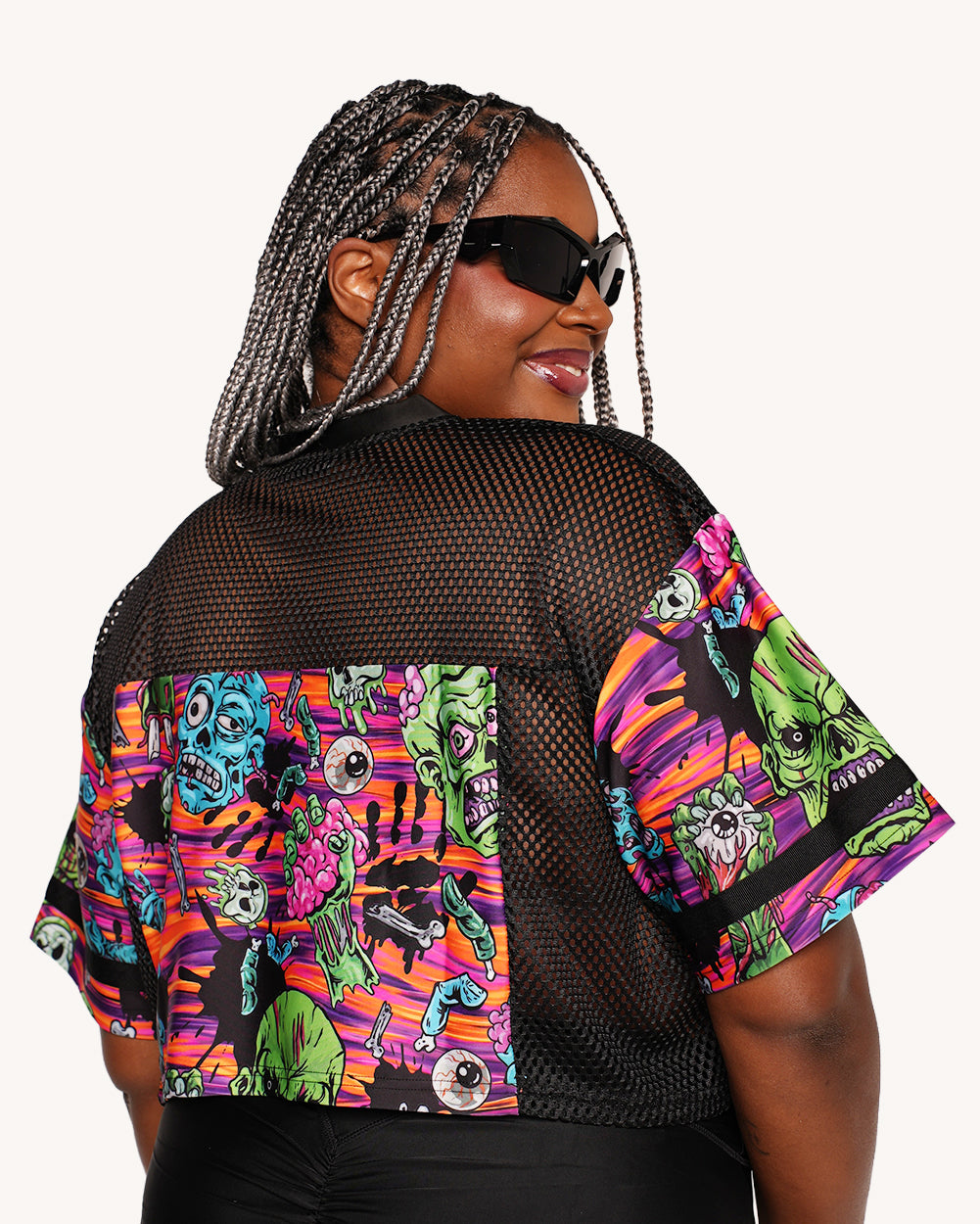 Rave With the Undead Cropped Football Jersey - Image 36035874717879