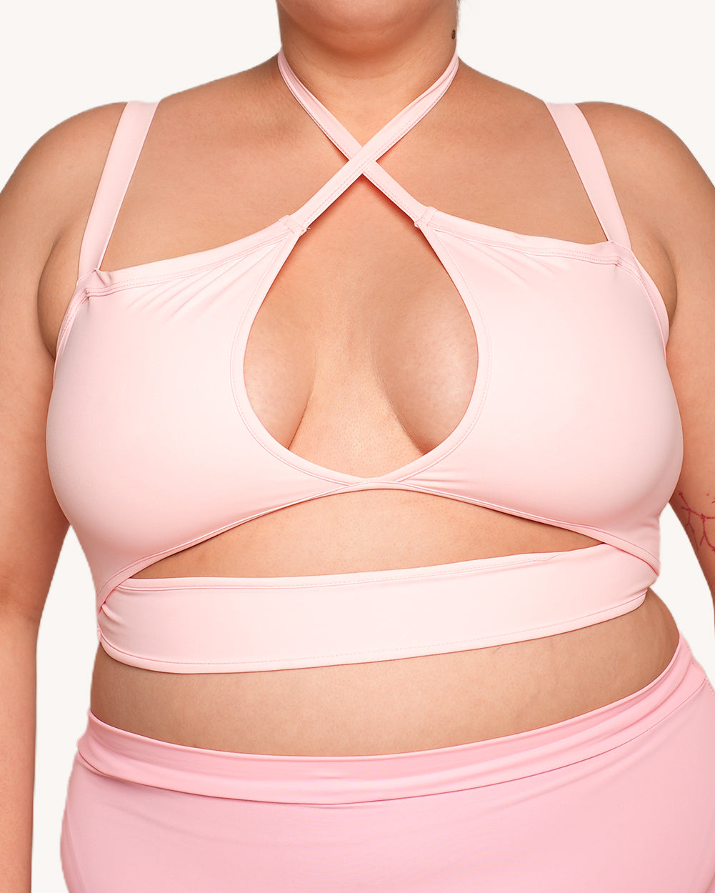 Rave & Repeat Halter Top - Baby Pink - Image 33225784393911
