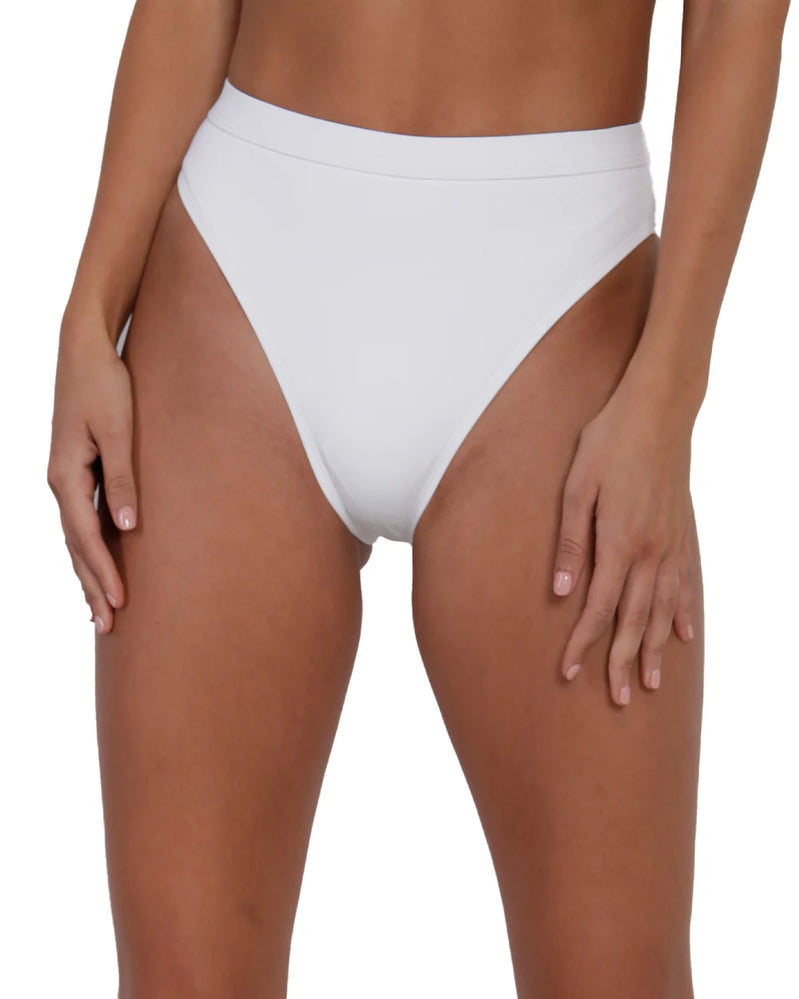 Recycled Fabric Malibu BB High Cut Bottoms - White-White-Regular-Front--Nadia---S