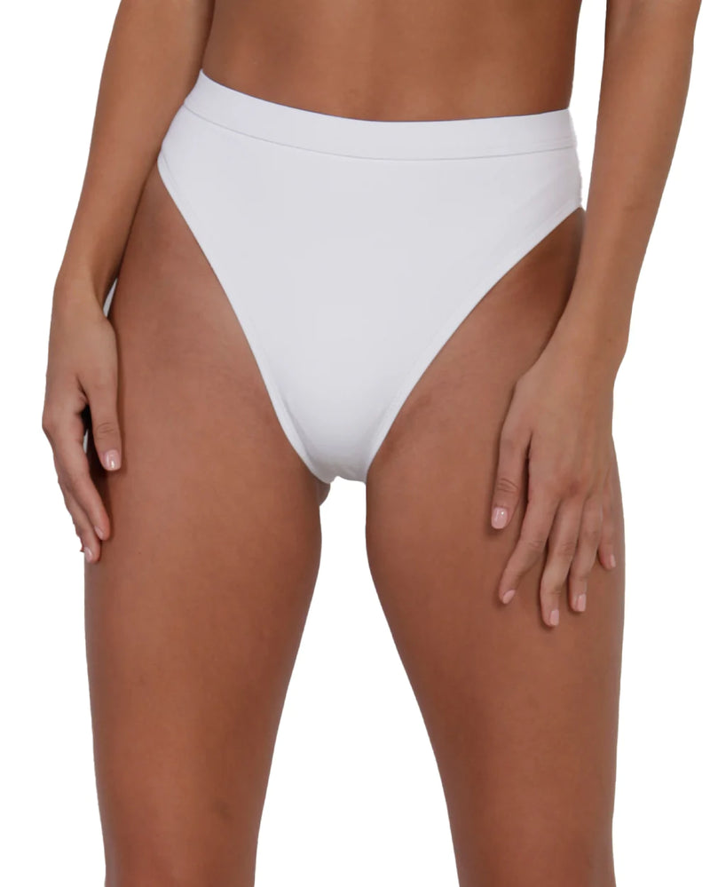 Recycled Fabric Malibu BB High Cut Bottoms - White-White-Regular-Front--Nadia---S