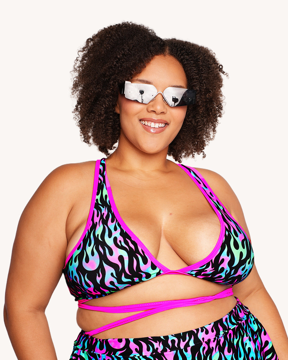 Rolita Couture x iHR Blacklight Blaze Cage Bra Top - Image 37168872128695
