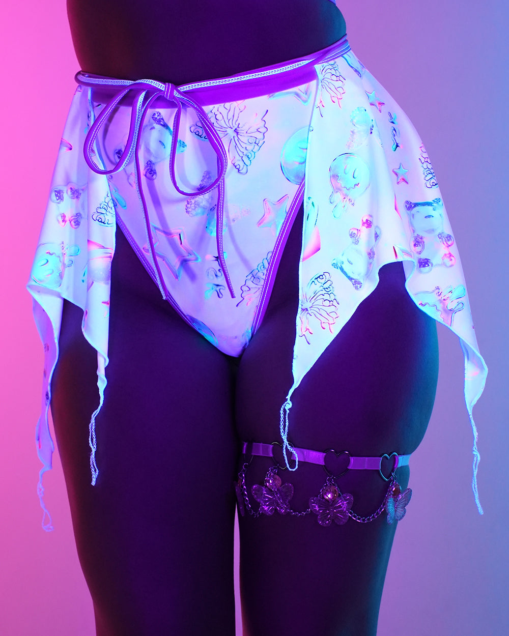 Rolita Couture x iHR Cosmic Chrome Flair Skirt - Image 32487906836663