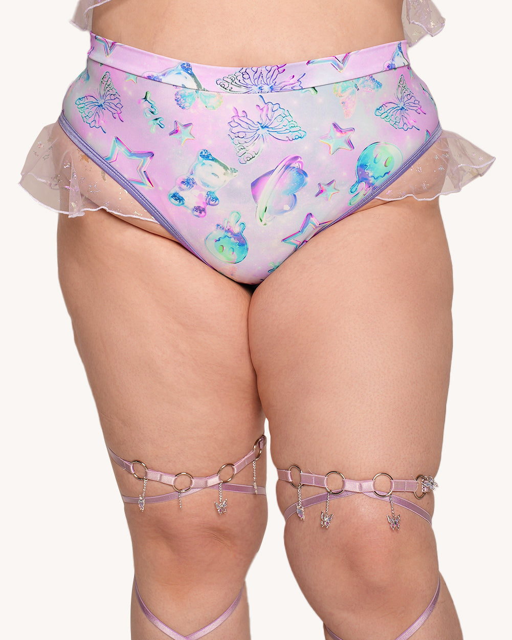Rolita Couture x iHR Cosmic Chrome Ruffle Rush Bottoms - Image 34131976945847