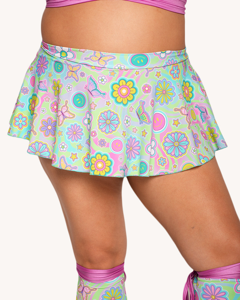 Rolita Couture x iHR Groove Garden Micro Skort - Image 35297403994295