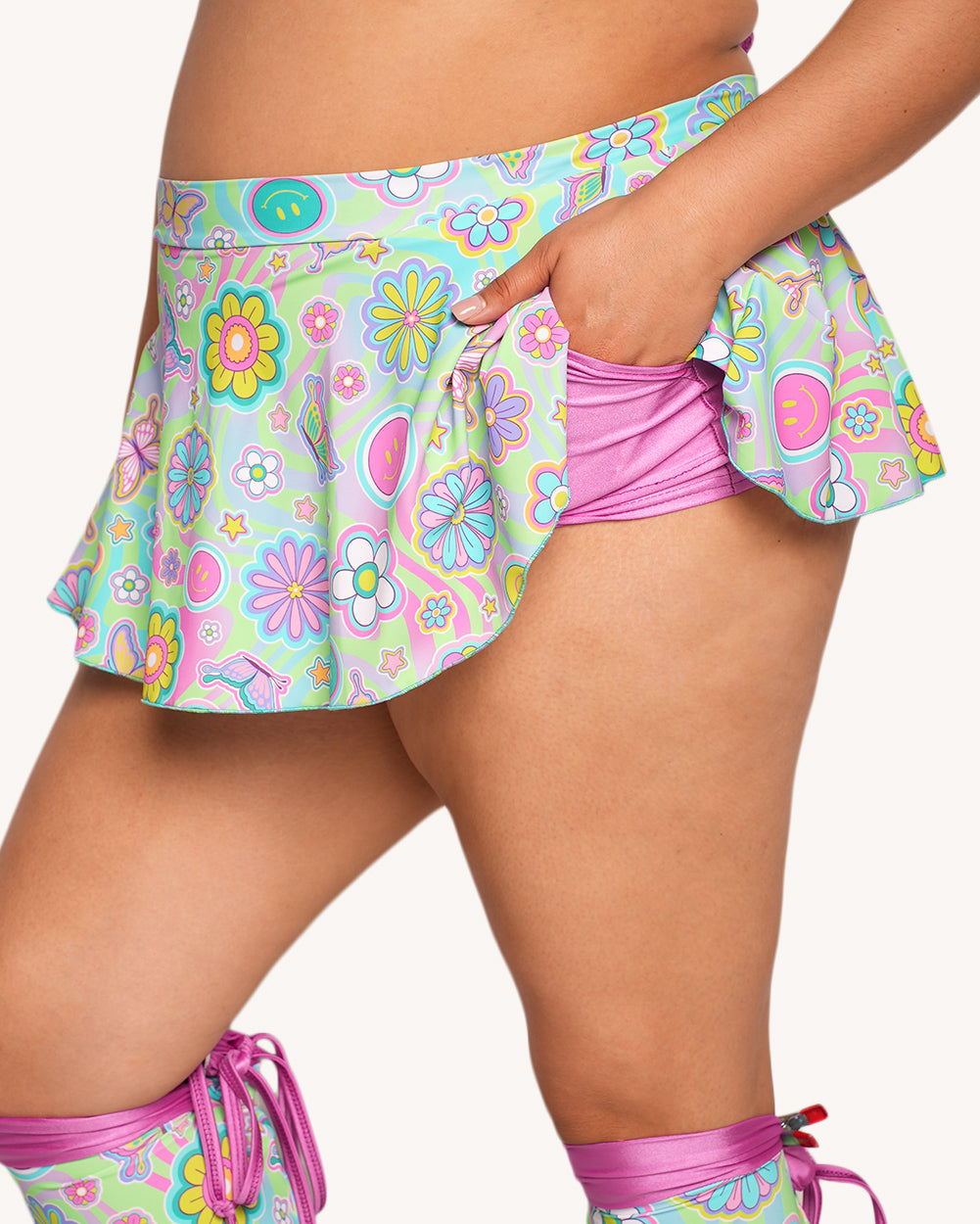 Rolita Couture x iHR Groove Garden Micro Skort - Image 35297404027063