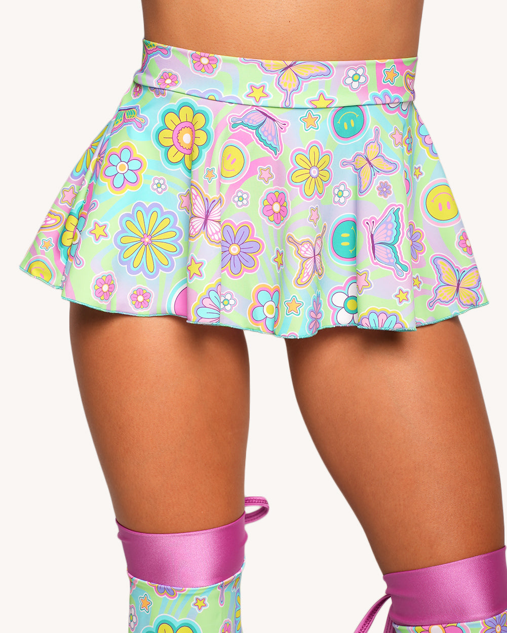 Rolita Couture x iHR Groove Garden Micro Skort - Image 35297401962679