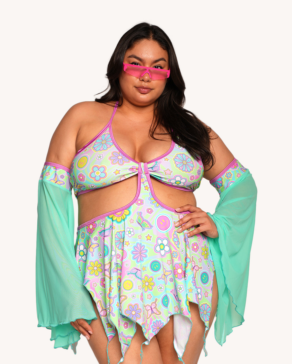 Rolita Couture x iHR Groove Garden Pixie Baby Doll Dress - Image 35297396097207