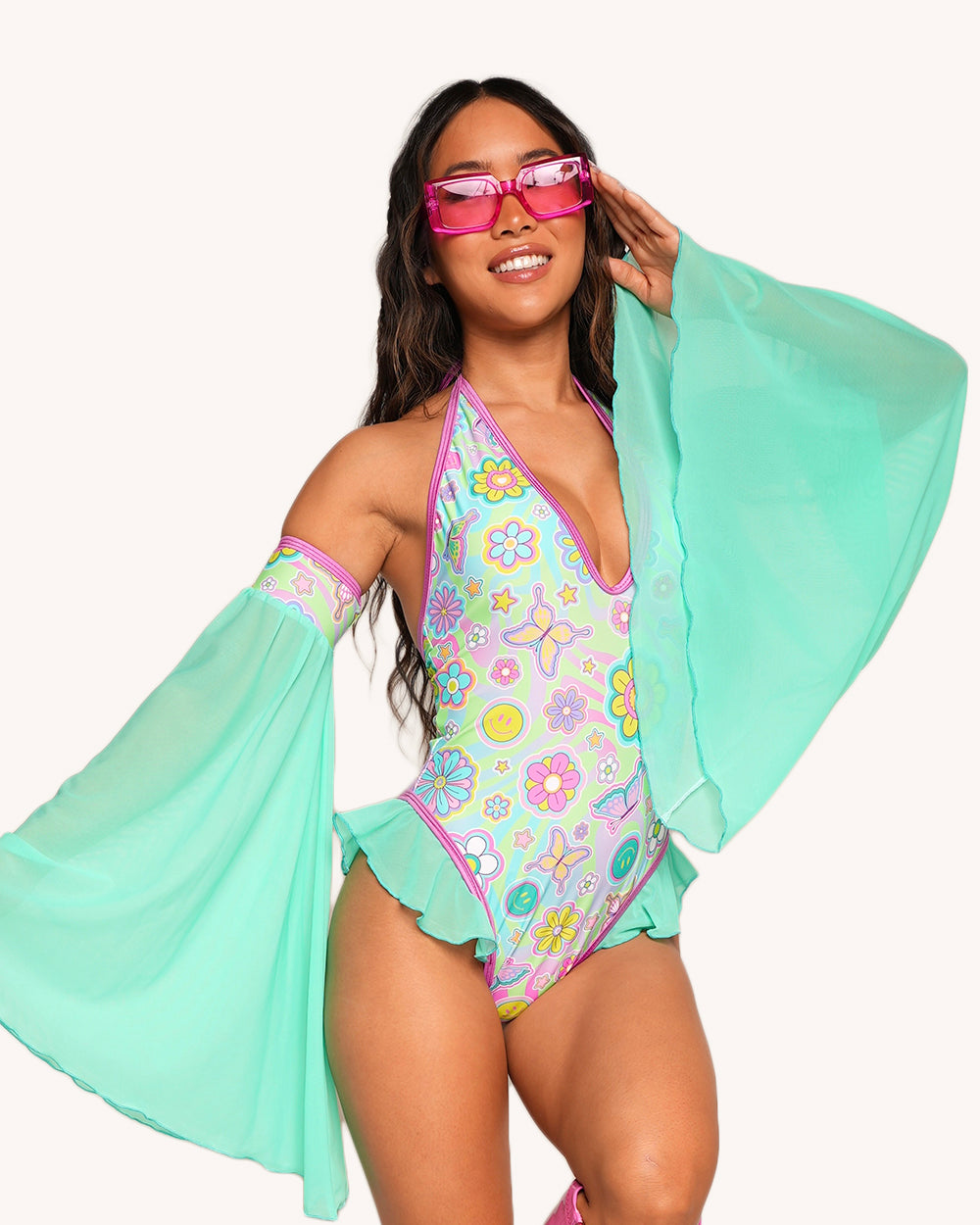 Rolita Couture x iHR Groove Garden Ruffle Bodysuit - Image 1