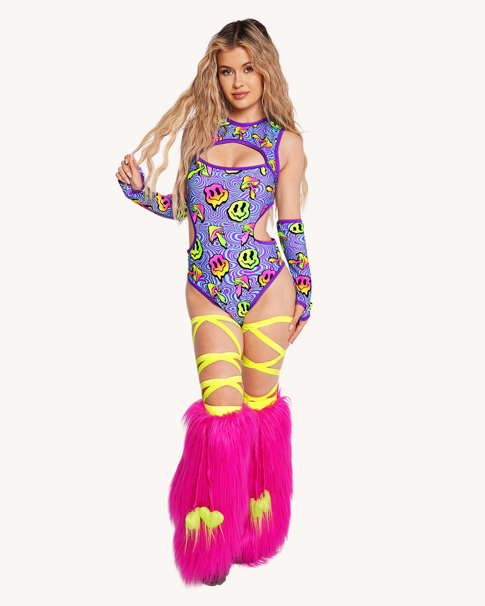 Rolita Couture x iHR Shroomface Cut Out Bodysuit - Image 36344694210743