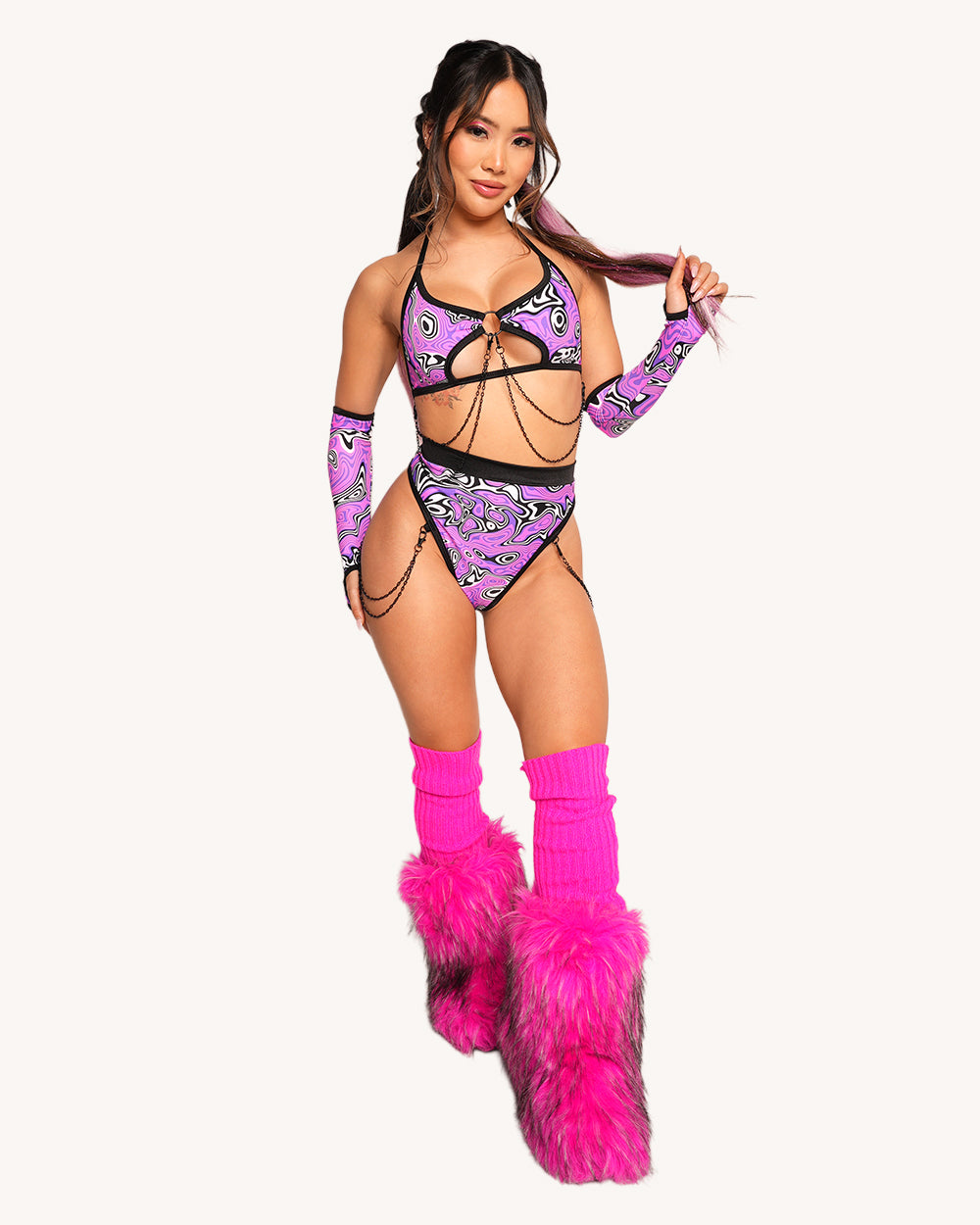 Rolita Couture x iHR Ultraviolet Vortex Bootylicious Chain Bottoms - Image 2