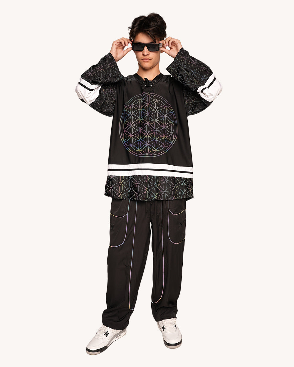 Sacred Geo Rainbow Reflective Jersey - Image 35089451155639