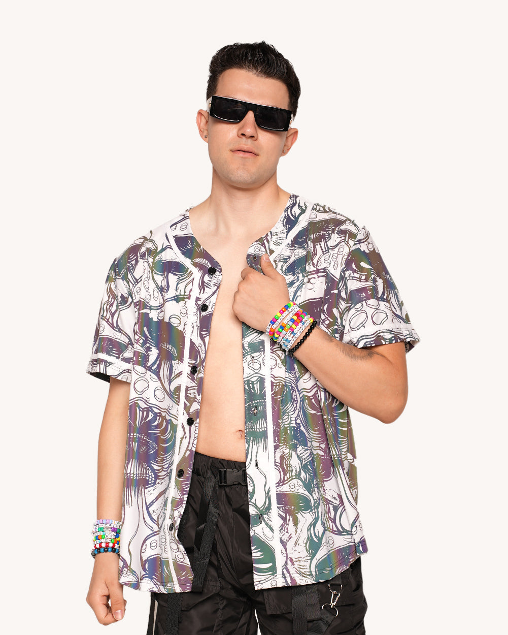 Secret of Life Mushroom Rainbow Reflective Jersey - Image 34131978289335