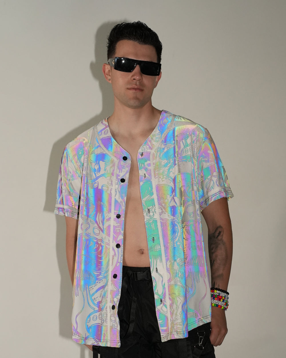 Secret of Life Mushroom Rainbow Reflective Jersey - Image 34131978223799