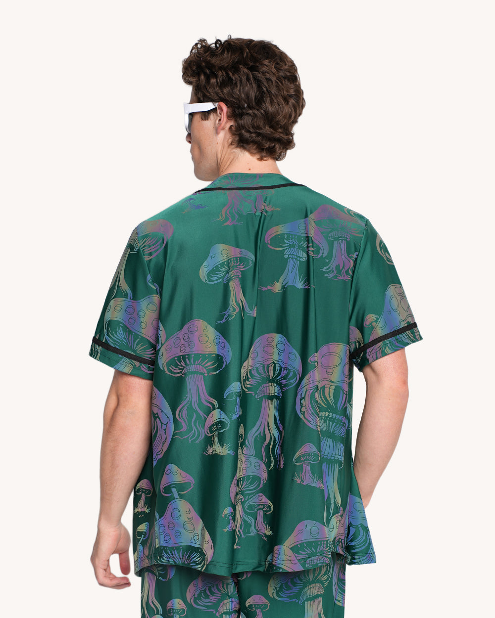 Secret of Life Mushroom Green Rainbow Reflective Baseball Jersey - Image 2