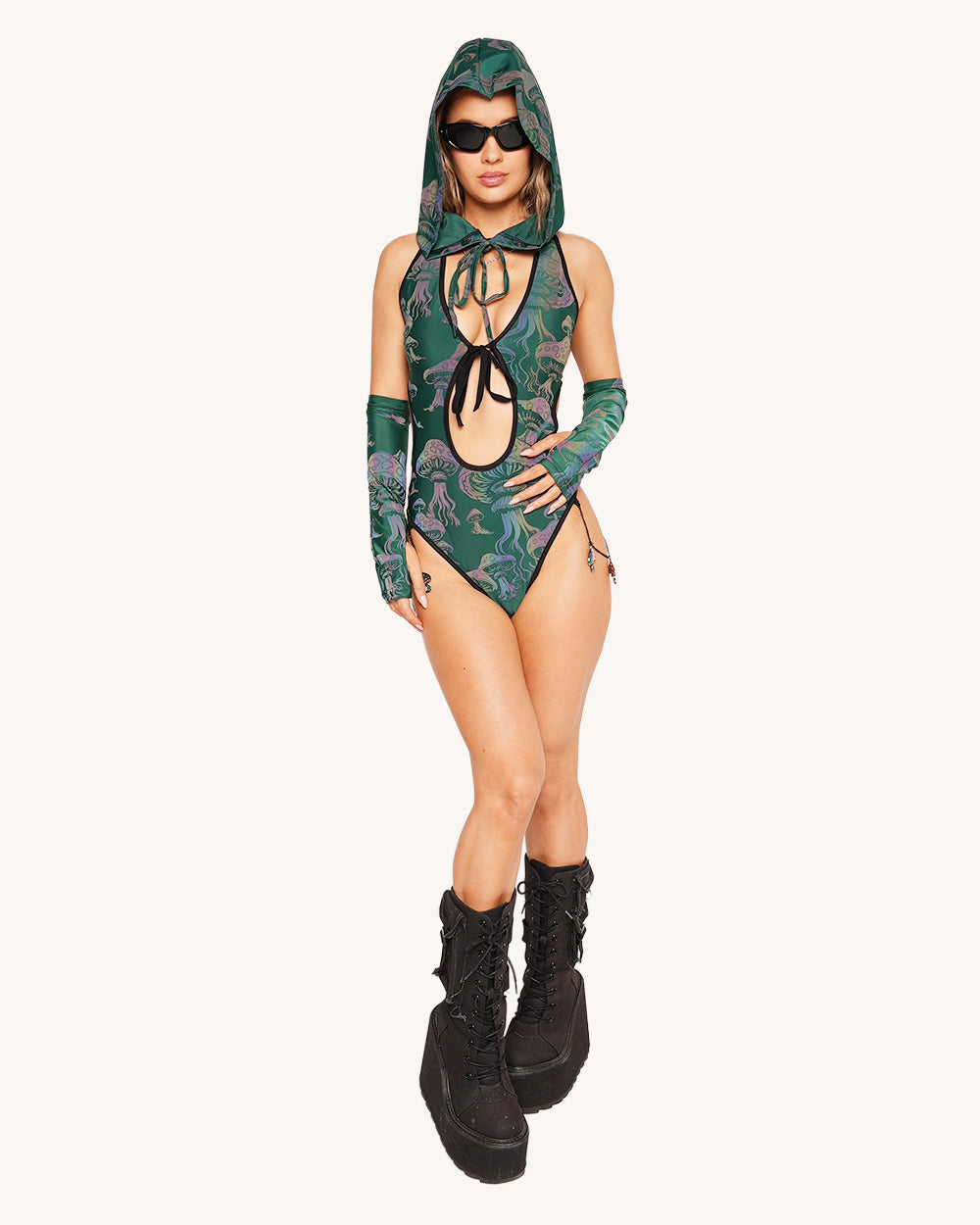 Secret of Life Mushroom Green Reflective Bodysuit - Image 1