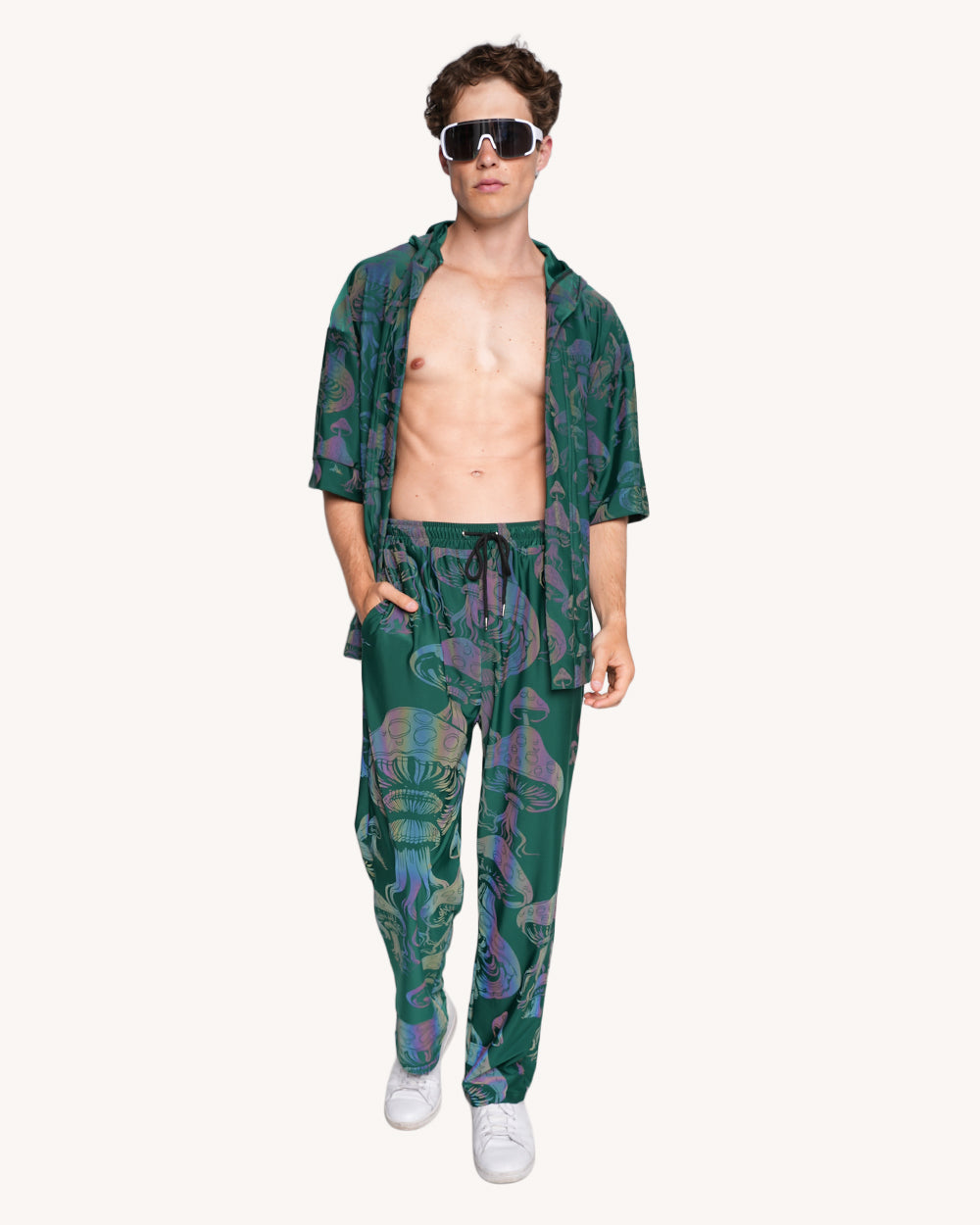 Secret of Life Mushroom Green Reflective Harem Pants - Image 3