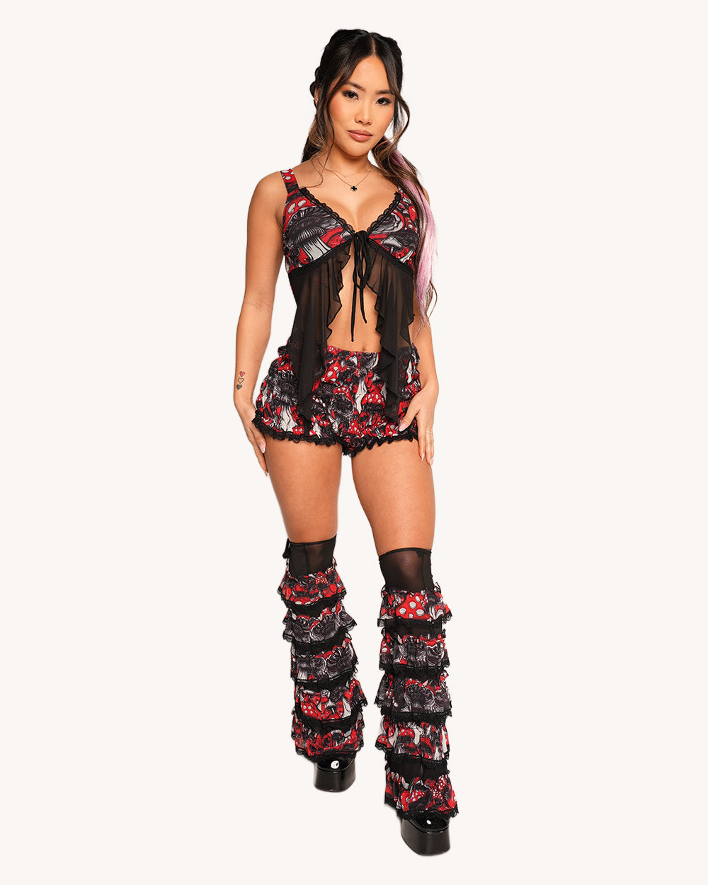 Secret of Life Mushroom Ruffle Leg Covers - Image 3