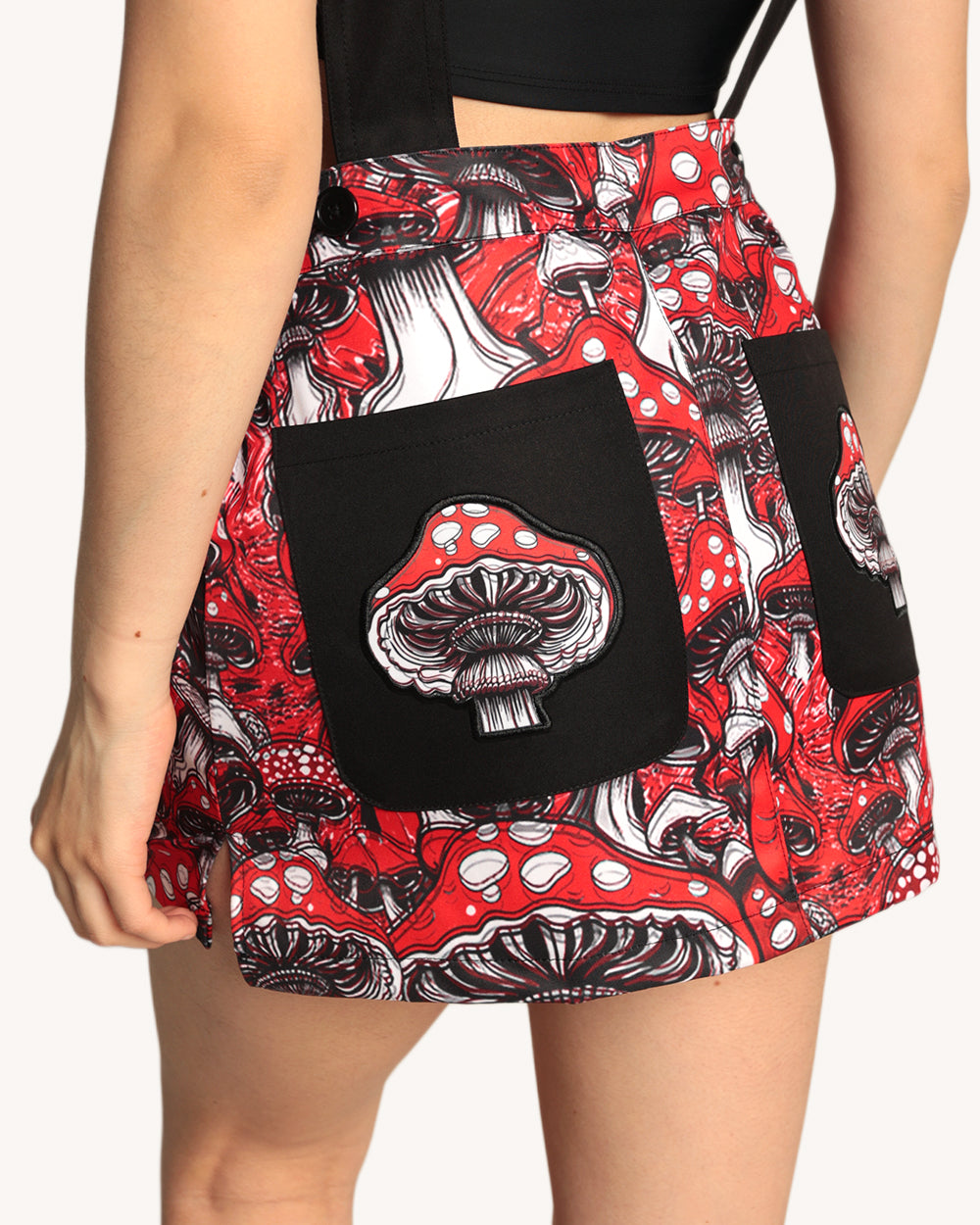 Secret of Life Mushroom Shroomie Overalls Mini Dress - Image 4