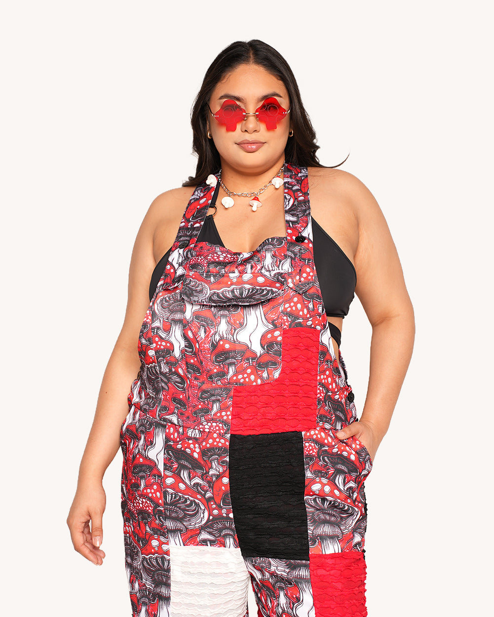 Secret of Life Mushroom Zip Off Overalls - Image 34832242704567