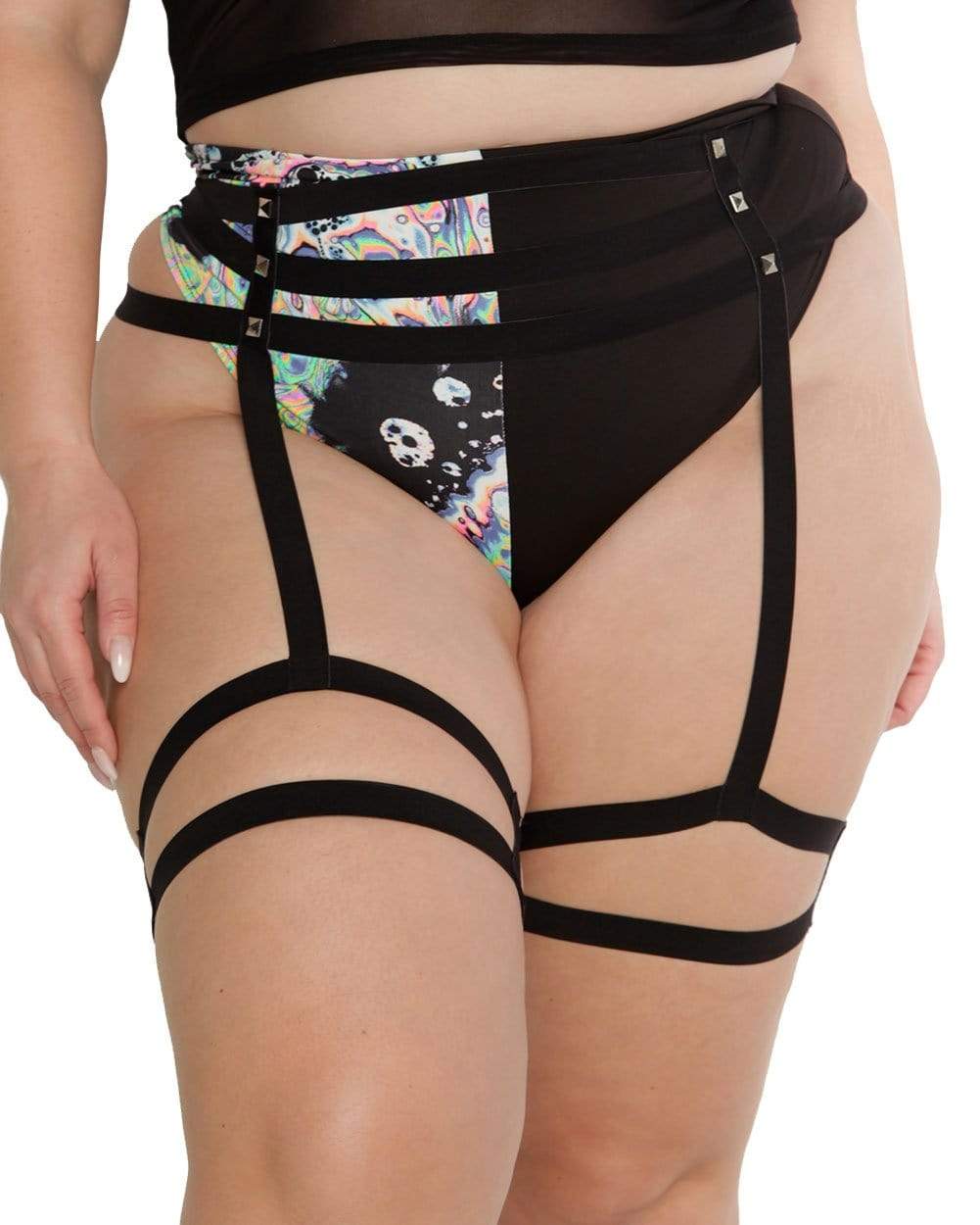 Studded Garter Belt Harness-Curve1-Front