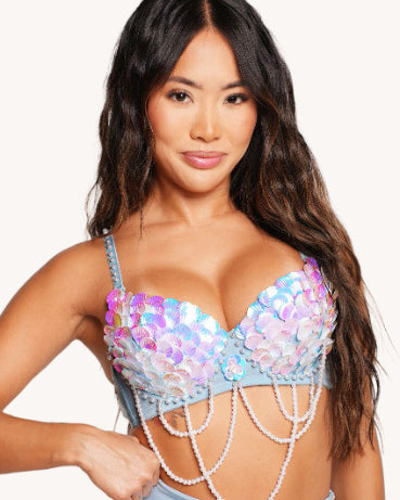 Sun Soaked Siren Hand-Made Festival Bra - Image 36934983745719
