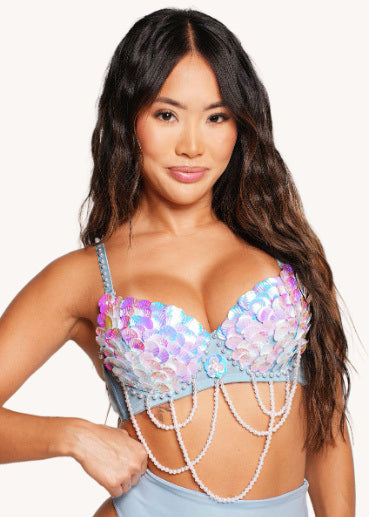 Sun Soaked Siren Hand-Made Festival Bra - Image 36934983745719
