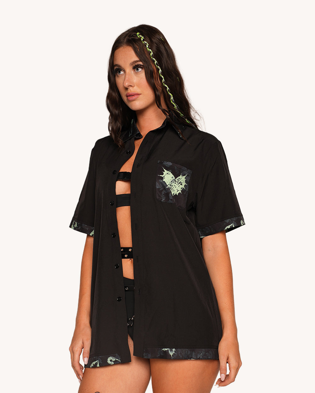 Sunflowerraver x iHR Get Bent Men's Button Up - Image 33549527220407