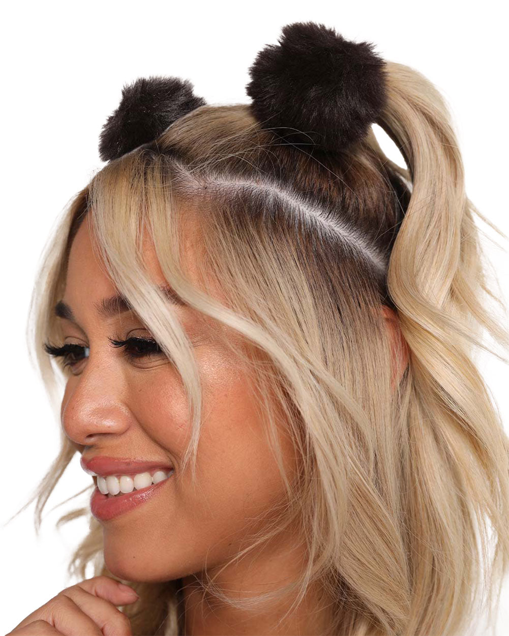 Sweet Talk Furry Hair Ties-Black-Front