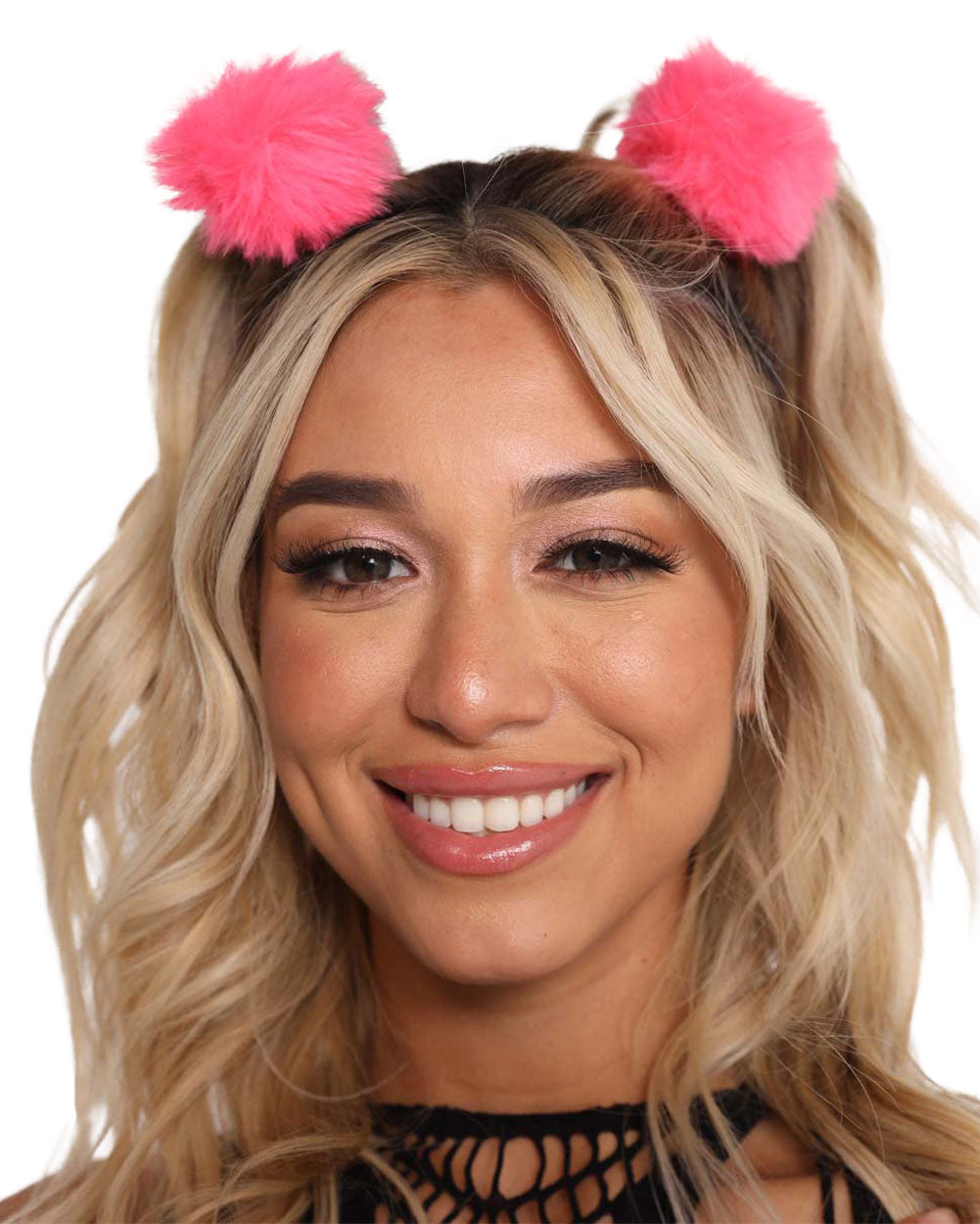 Sweet Talk Furry Hair Ties-Neon Pink-Side