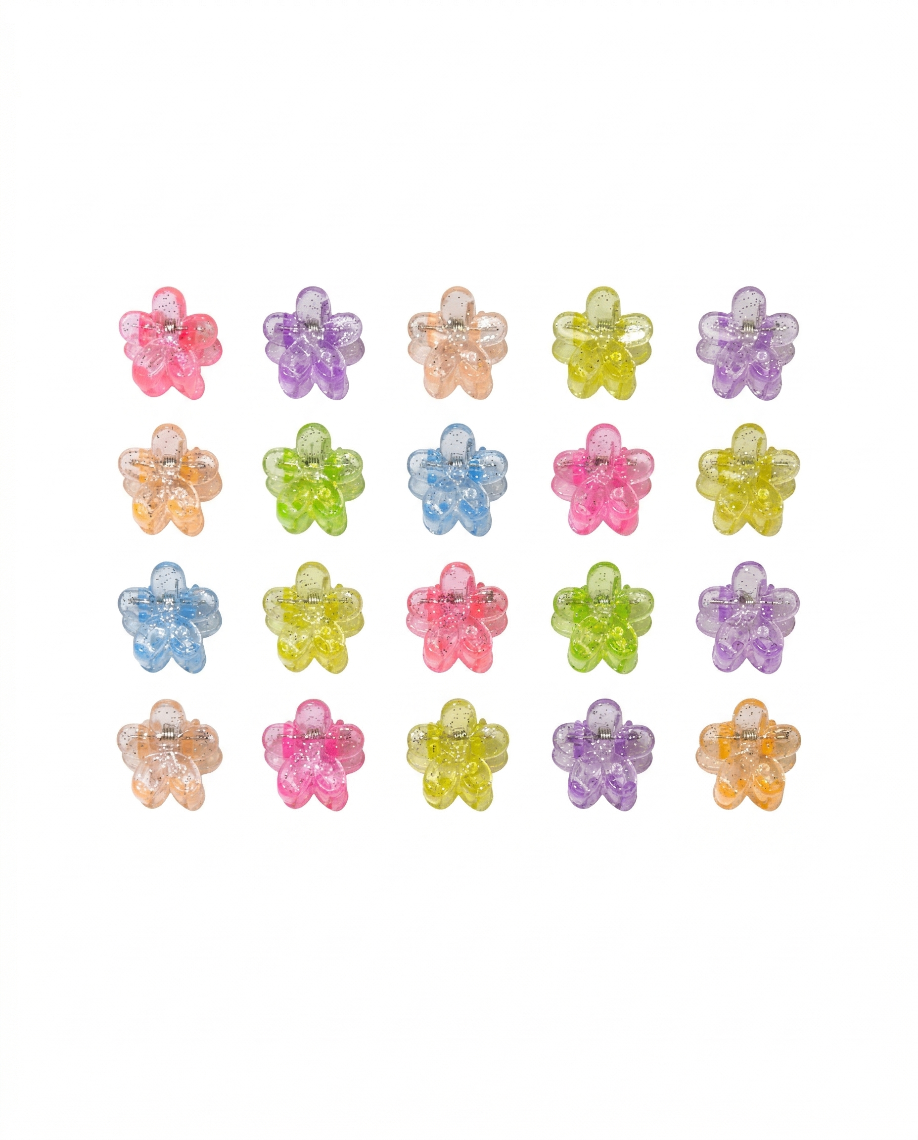 TranslucentDaisyHairClips20-pcSet