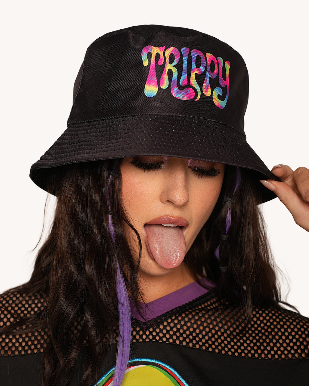 Trippy Hippie Reversible Bucket Hat with Stash Pocket - Image 36512112345271