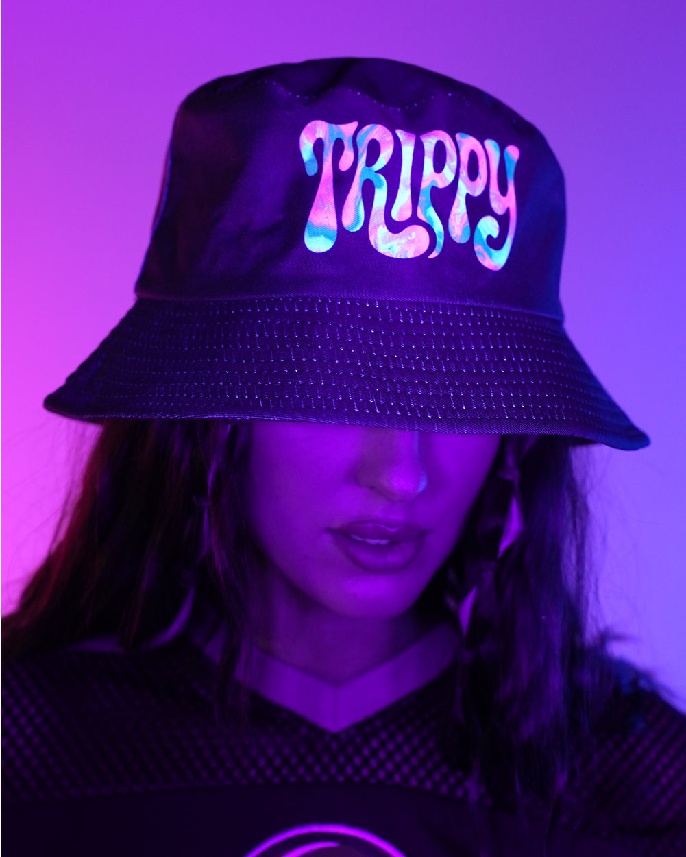 Trippy Hippie Reversible Bucket Hat with Stash Pocket - Image 34666900652215