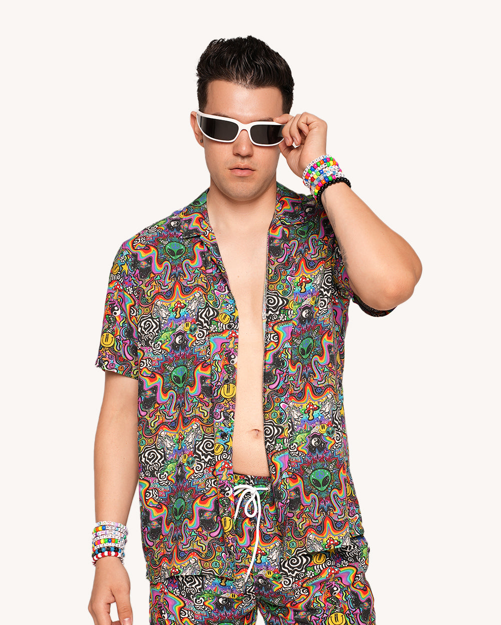 Trippydraws x iHR Funky Mind Camp Shirt-Men