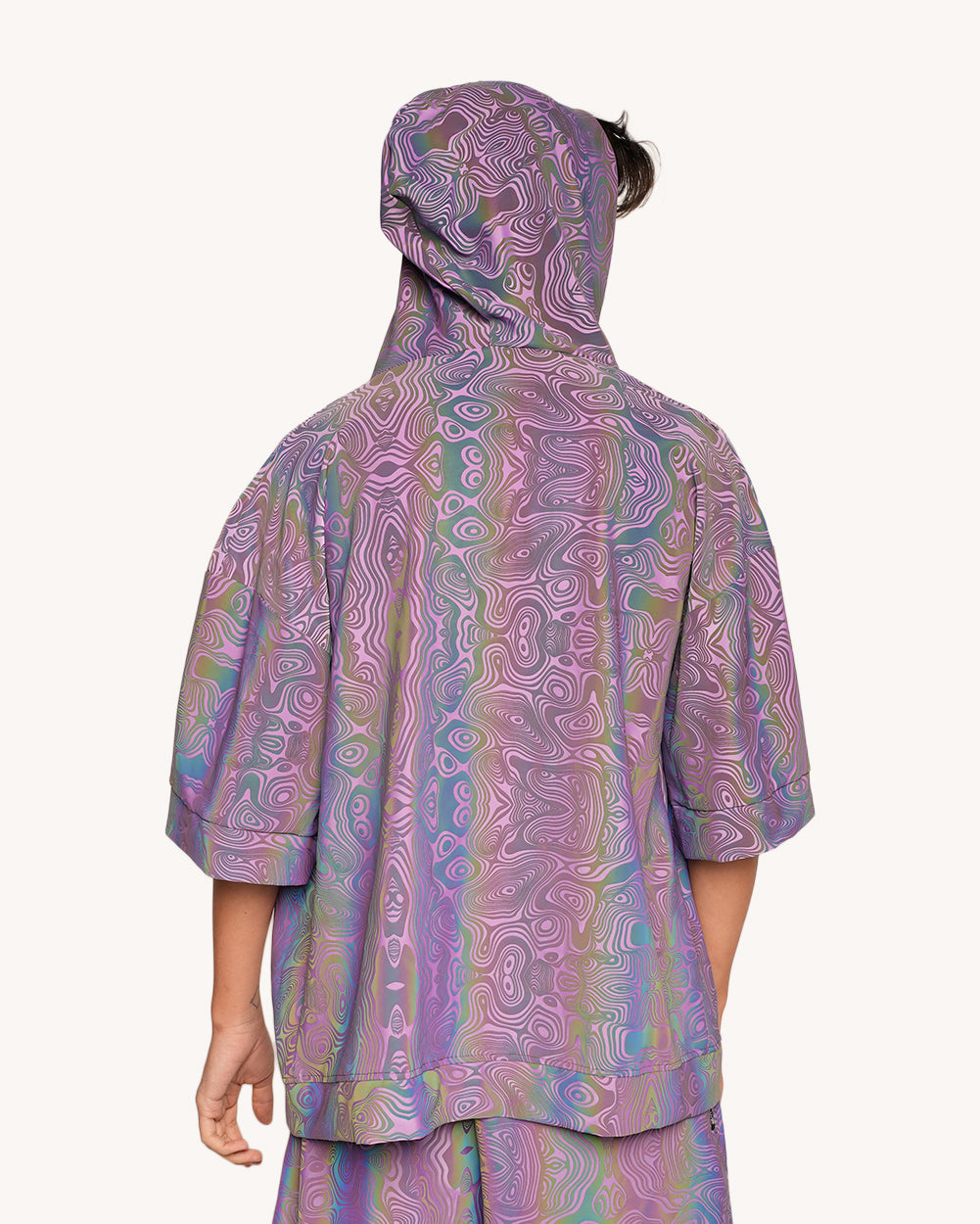 Twisted Reality Purple Rainbow Reflective Robe-Men