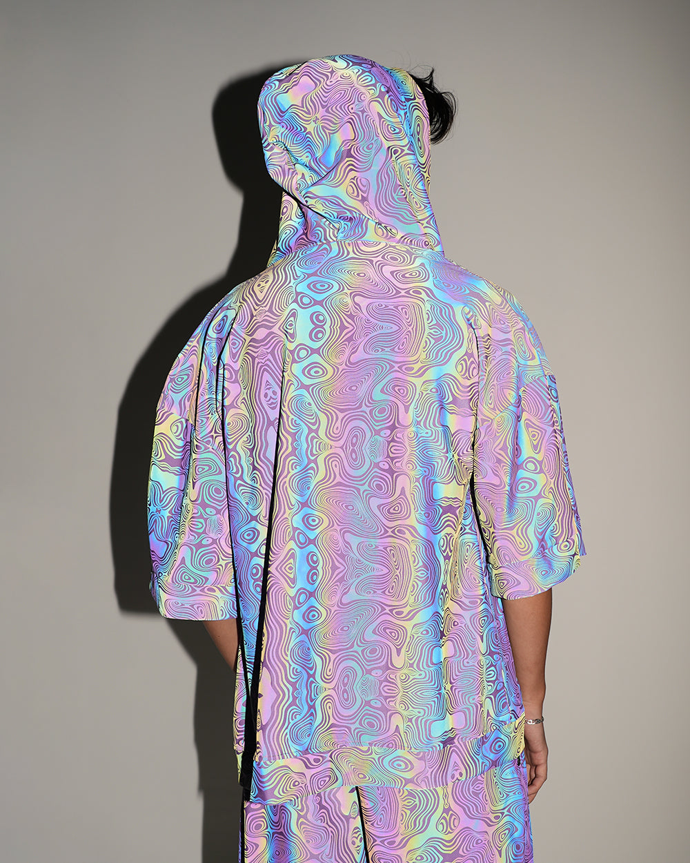 Twisted Reality Purple Rainbow Reflective Robe-Men