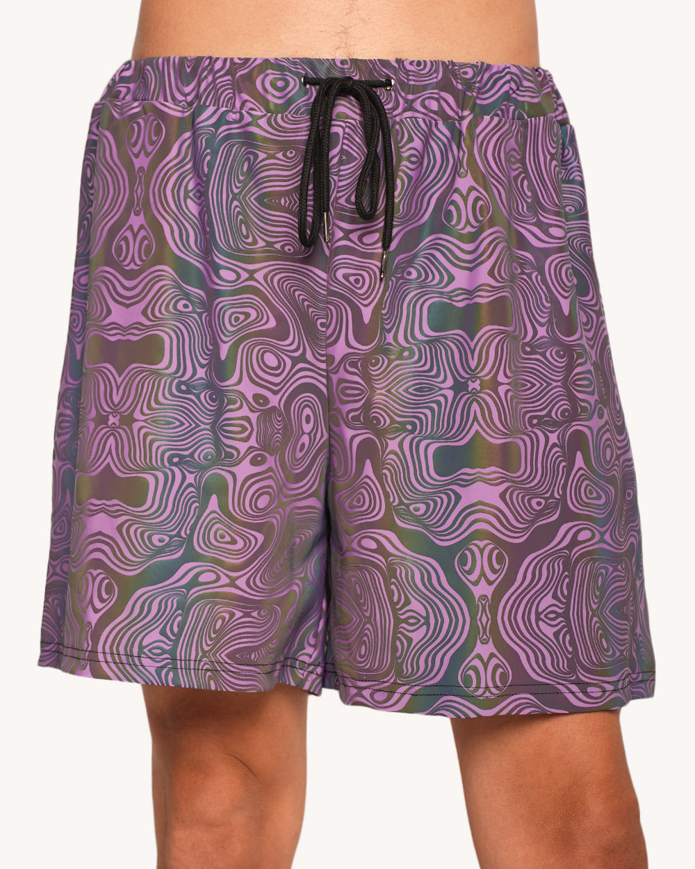 Twisted Reality Purple Rainbow Reflective Shorts - Image 35090591908023