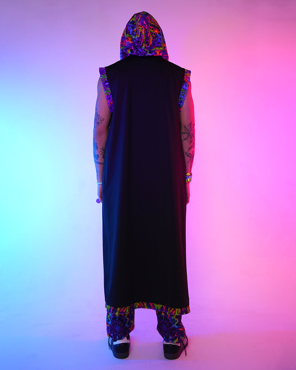 Pixxie Stixx x iHR PsyTrip Dancefloor Master Cloak
-Black/Blue/Pink-Regular-Back 2--Aden---L