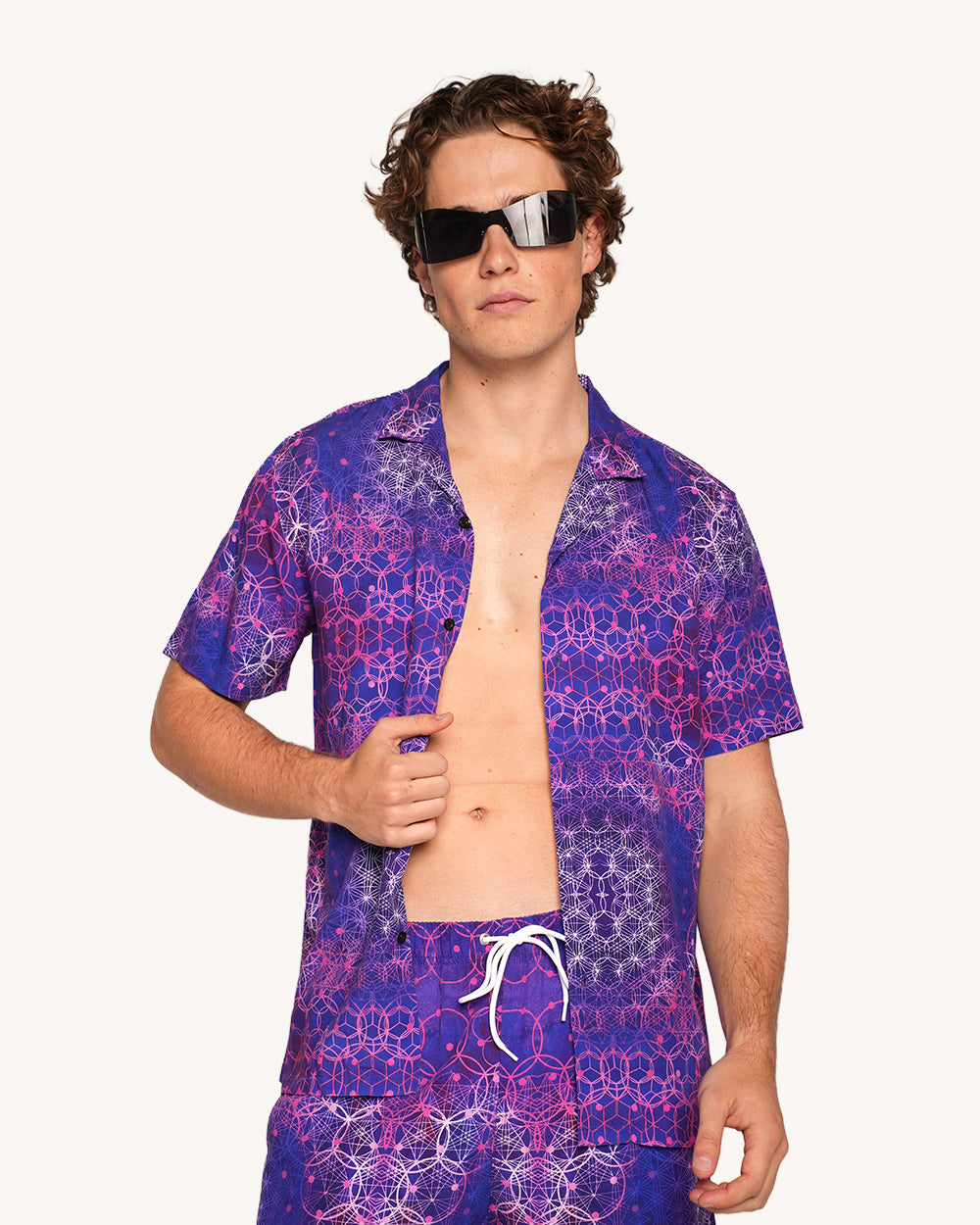 Violet Vibrations Camp Shirt-Men