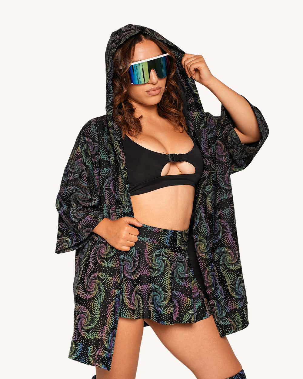Waking Vision Rainbow Reflective Hooded Robe - Image 4