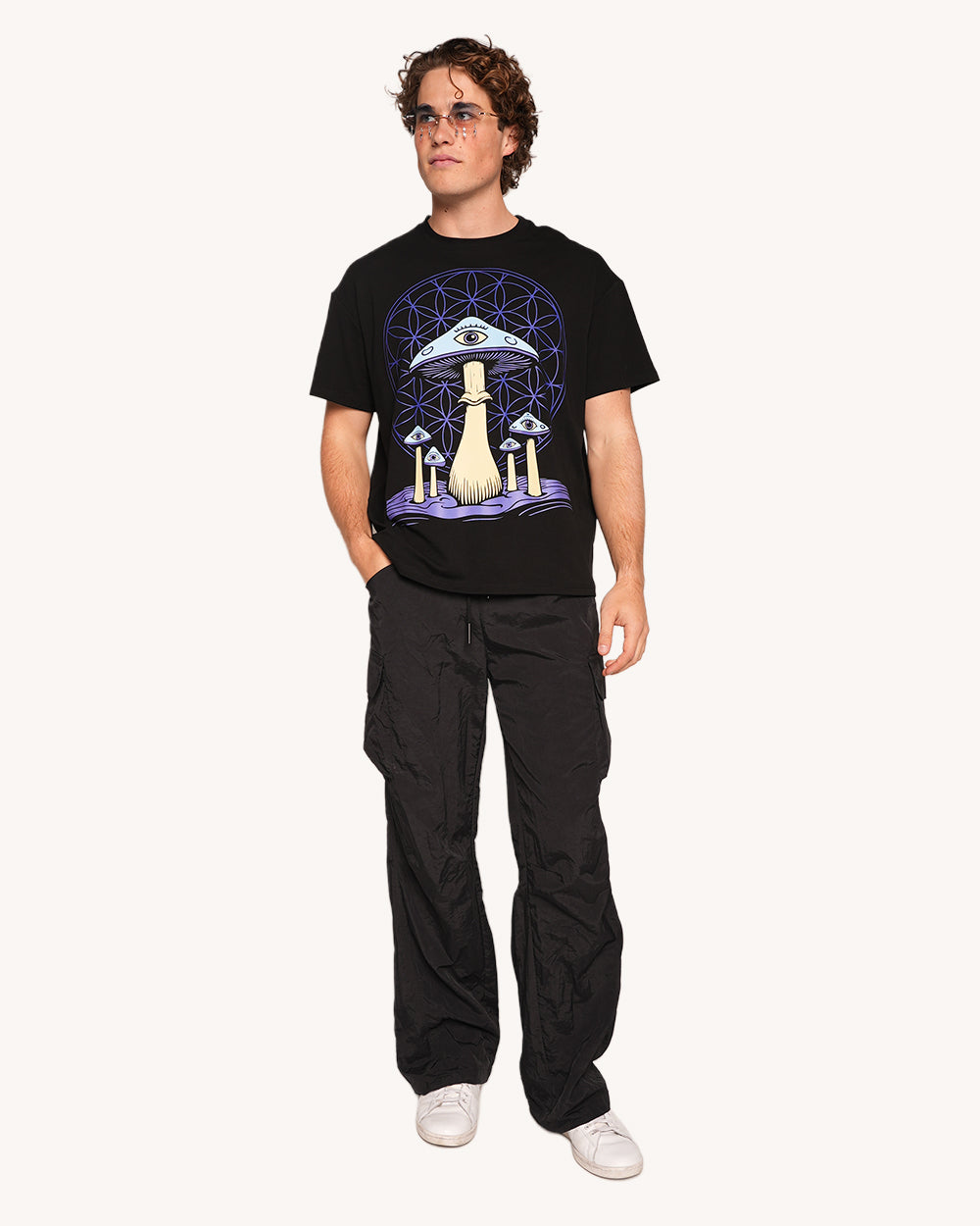 Wavy Cap Oversized Tee-Men-Men