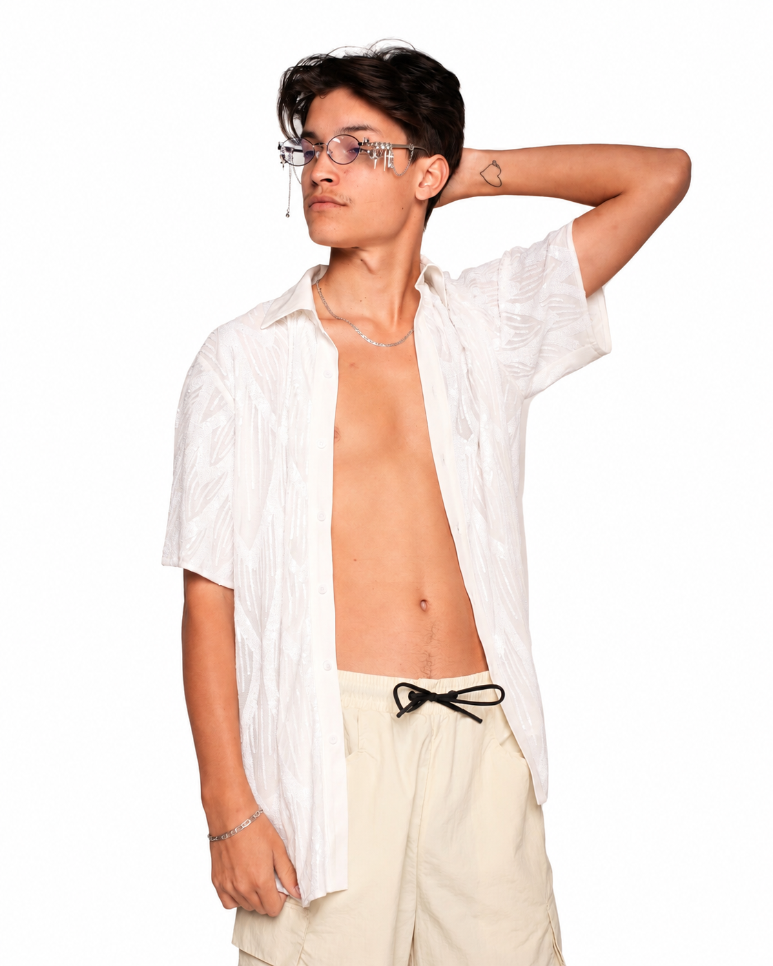 White Willow Sequin Button Down - Image 35681601028279