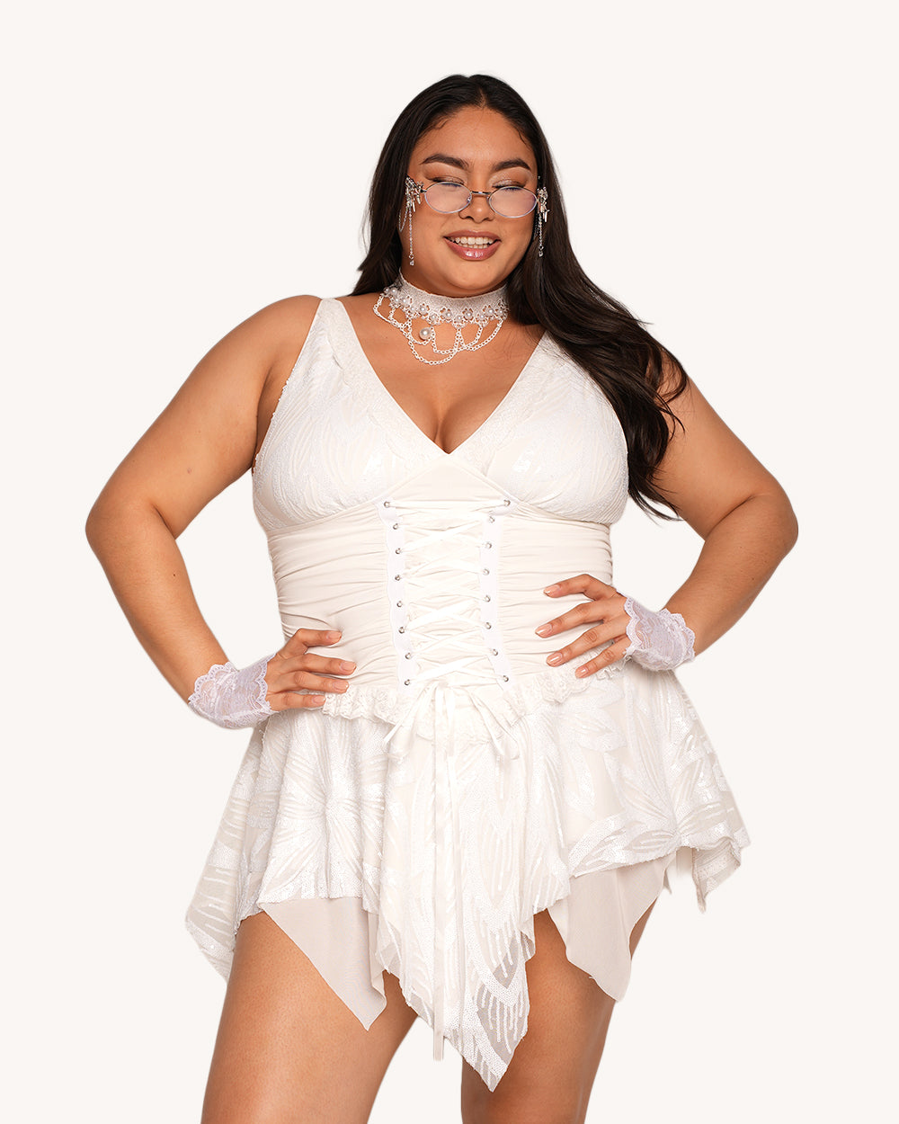 White Willow Sequin Fairy Dress - Image 4