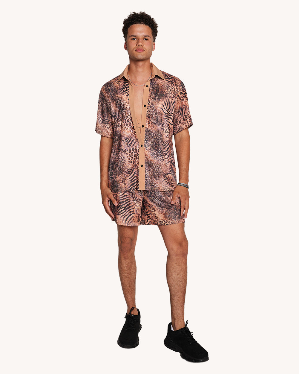 Wild Cat Print Camp Shirt - Image 37168312647863