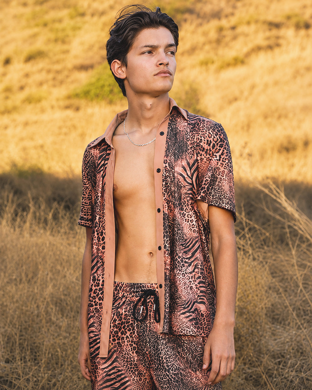 Wild Cat Print Camp Shirt - Image 37534920278199