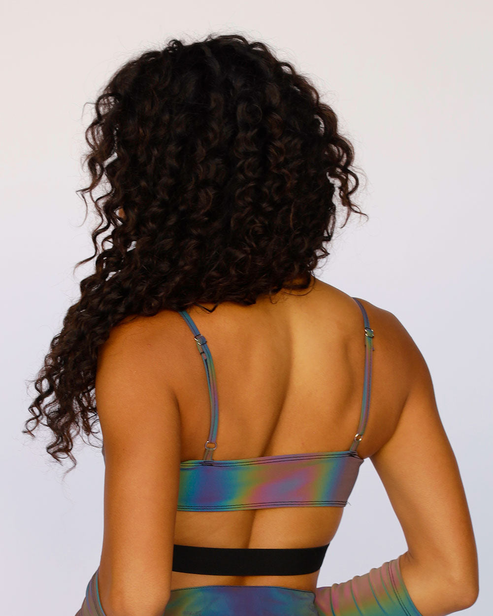 Won't Let U Out Reflective Underboob Clasp Top-Rainbow-Back--Courtney---S