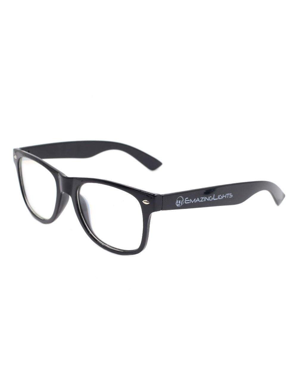 Solid Clear Diffraction Glasses - Black