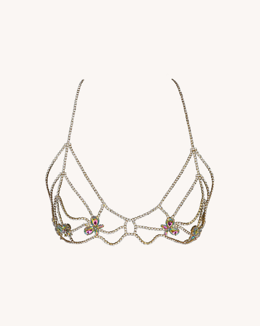 Delicate Flutter Butterfly Chain Top-Gold-Regular-Mock--Chloe---S-M